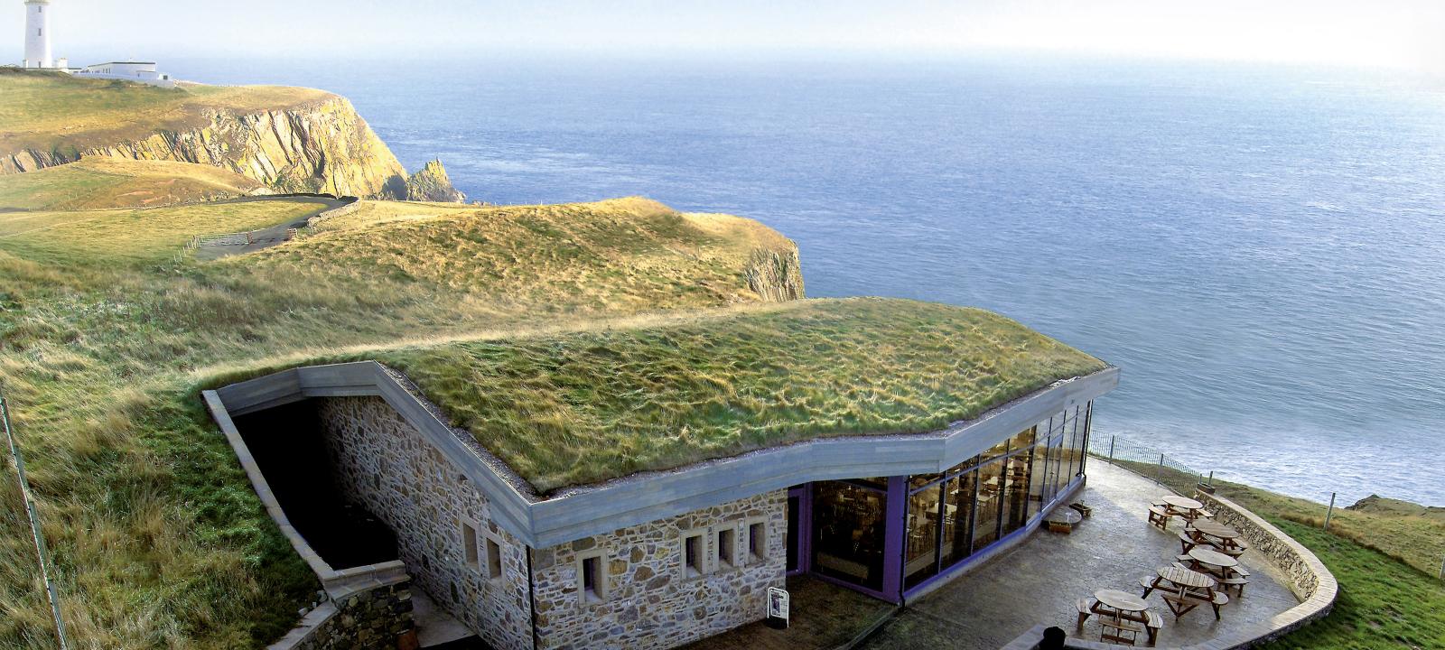 Grass roof by the ocean