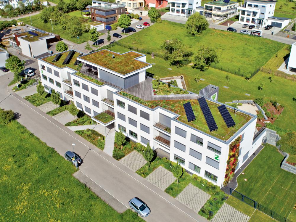 Roof garden on the headquarters of ZinCo GmbH in Nuertingen, Germany
